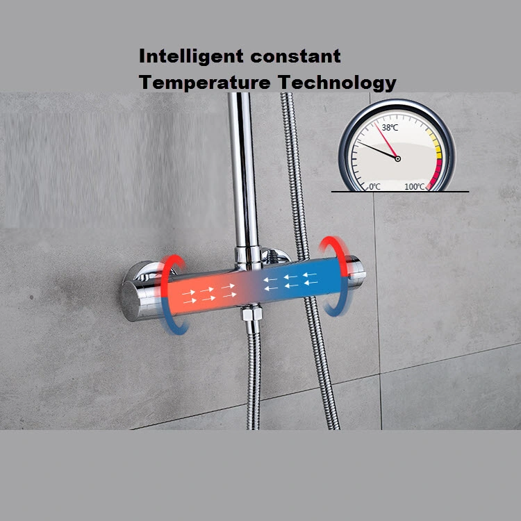 Thermostatic High Quality Chrome Brass Thermostatic Shower Set Mixer Shower