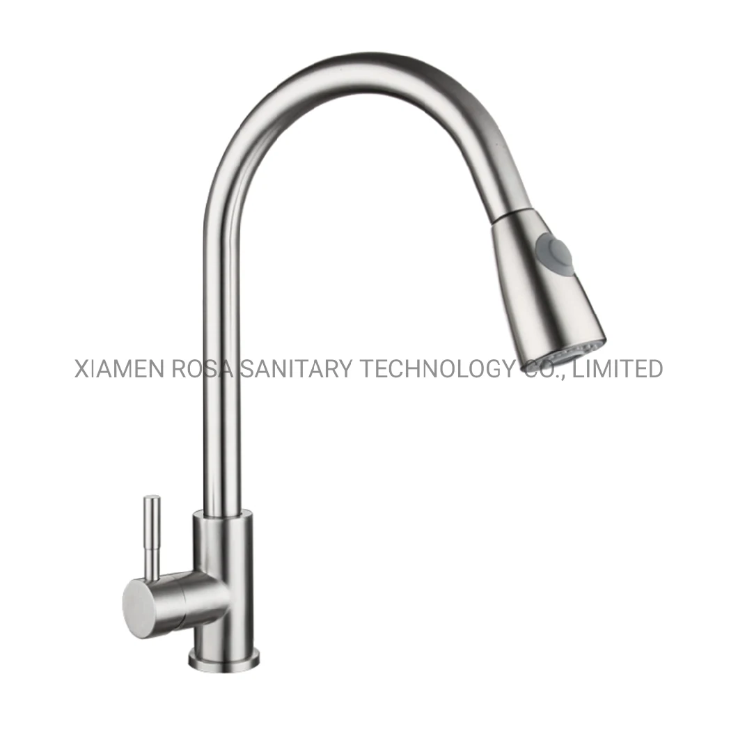 Kitchen Faucet with Pull Down Sprayer Brushed Nickel, High Arc Single Handle Kitchen Sink Faucet with Deck Plate, Commercial Modern Stainless Steel