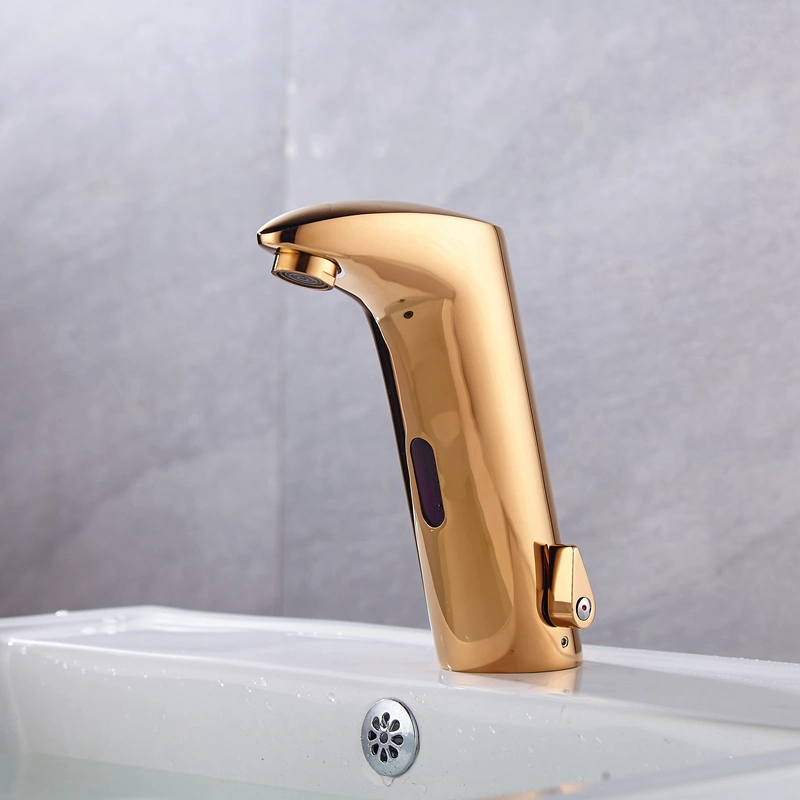 Factory Bathroom Touchless Auto Brass Infrared Sensor Water Electric Faucet Taps Automatic Faucet Rose Gold Color