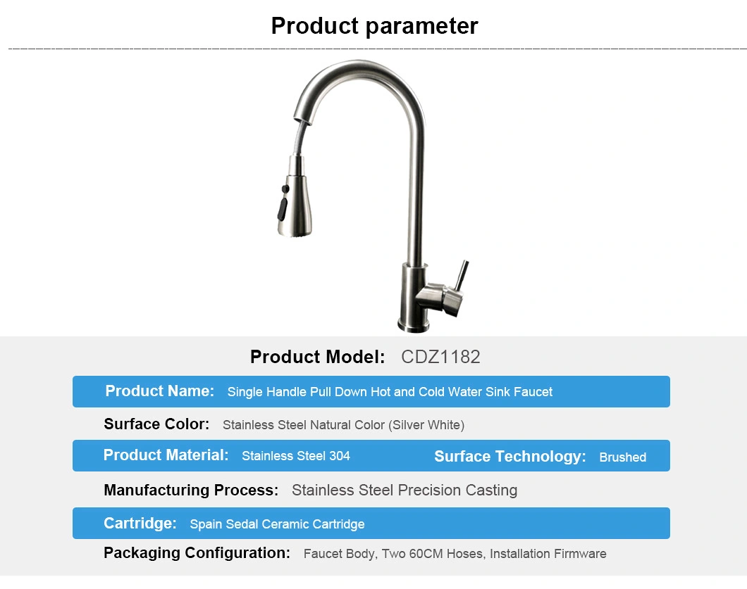 Ablinox Factory Price Matte Black Single Control Kitchen Pull-Down Faucet