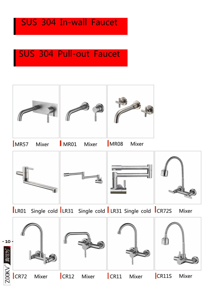 Gold Wall Mounted Folding Water Faucets Double Switch Swing Kitchen Pot Filler Faucet