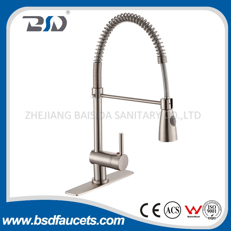 Brushed Nickel Finished Swivel Single Handle Kitchen Basin Sink Faucet