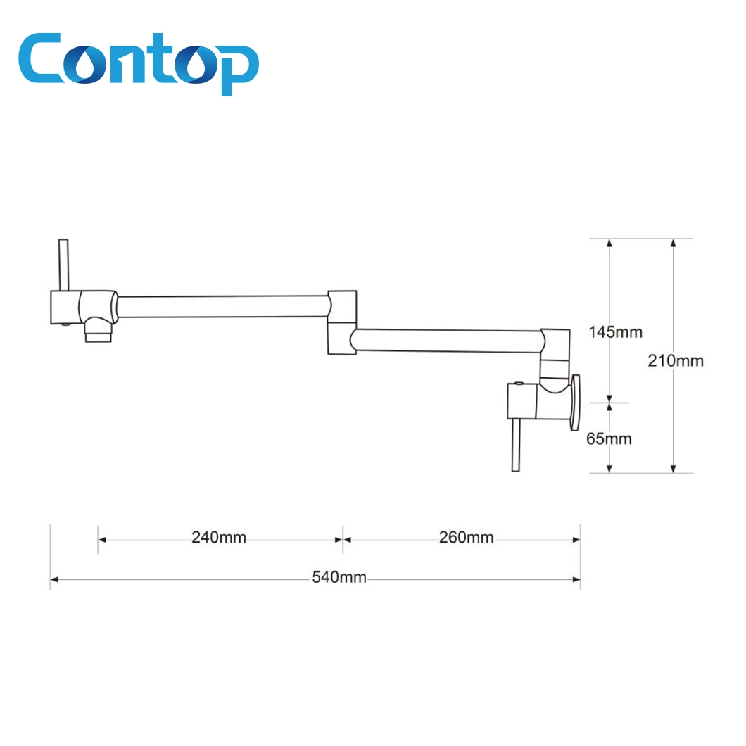 Modern Commercial Wall Mounted Flexible Folding Brass Kitchen Rose Gold Water Saving Faucets