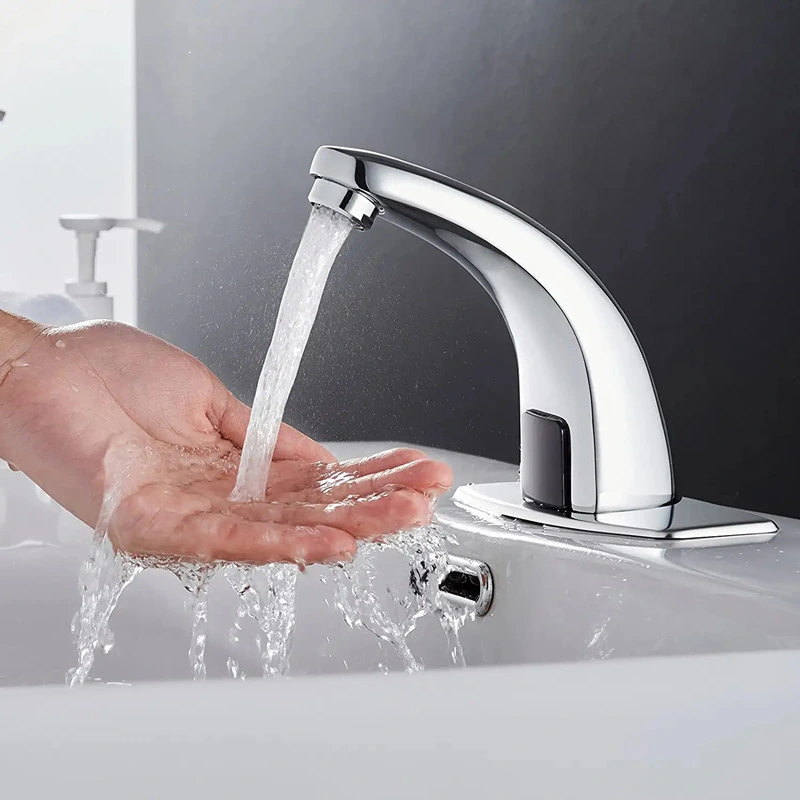 Charming Water Automatic Sensor Touchless Bathroom Sink Faucet with Hole Cover Plate