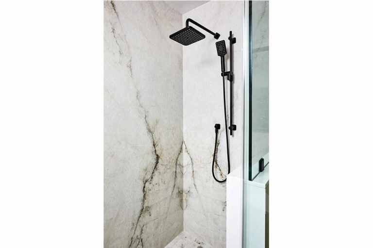 Metallic Gray Finish Square Shape Three Functiones Button Thermostatic Concealed Shower Mixer Set