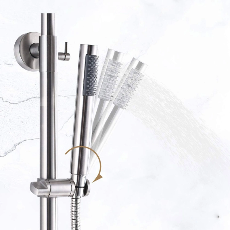 Guangdong Good Quality European Style Chrome Gun Grey Brushed Nickel Rose Gold Bathroom Dual Function Rainfull Wall Mounted Mixer Set Thermostatic Shower