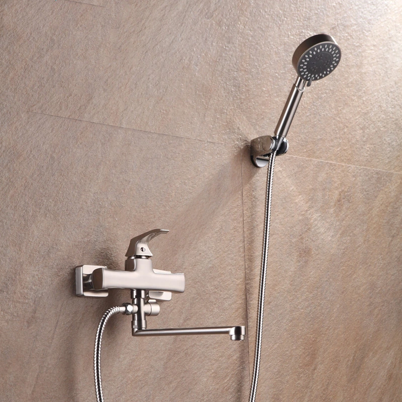 Momali Wall Mounted Brushed Nickel Kitchen Faucet