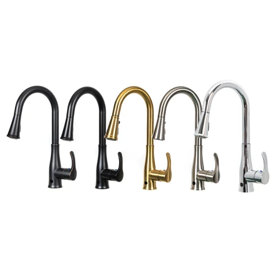 Pull out Single Handle Lever Automatic Touchless Touch Free No-Touch Motion Sensor Brass Body Bathroom Bidet Kitchen Sink Wash Basin Water Mixer Tap Faucet