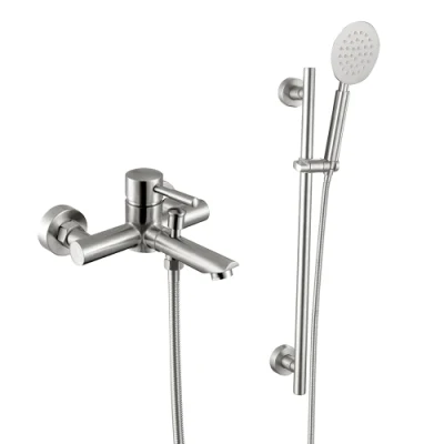 Guangdong Good Quality European Style Chrome Gun Grey Brushed Nickel Rose Gold Bathroom Dual Function Rainfull Wall Mounted Mixer Set Thermostatic Shower