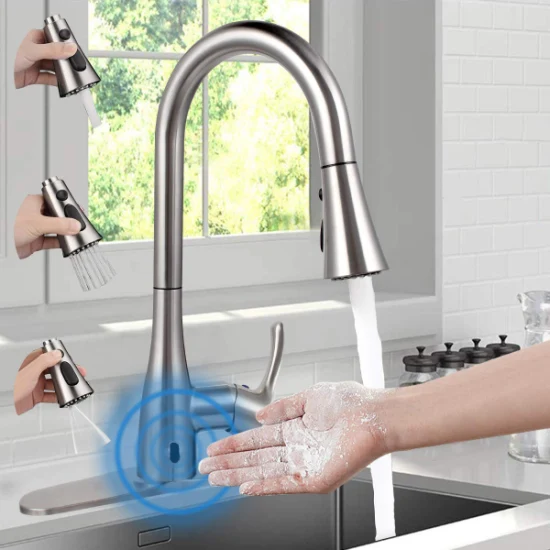 2022 New Automatic Taps Smart Infrared Faucet Sensor Water Mixer Tall Size for Bathroom Sink Touchless Kitchen Sink Faucets