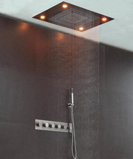 Chromotherapy Stainless Steel Shower Head Sanitary Ware Shower Set Large Size 60X80cm