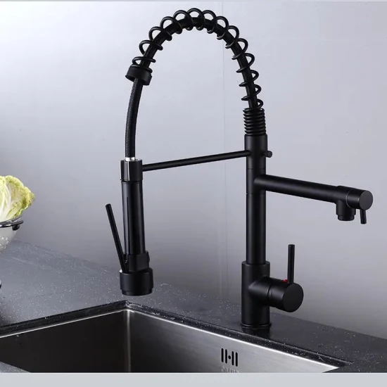 Stainless Steel 304 Matte Black Finish High End Kitchen Water Faucet Mixer Tap Pull out Kitchen Faucet