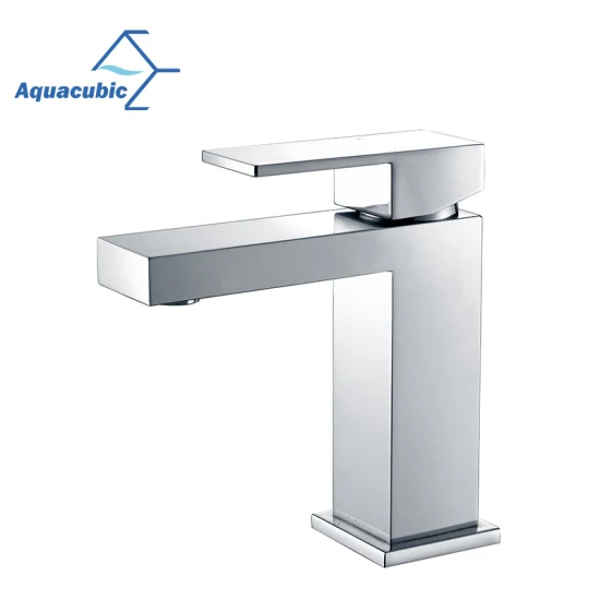 Factory Supplier Cupc Bathroom Sink Tap Deck Mounted Brushed Nickel Single Handle Water Wash Hand SUS Square Basin Faucet